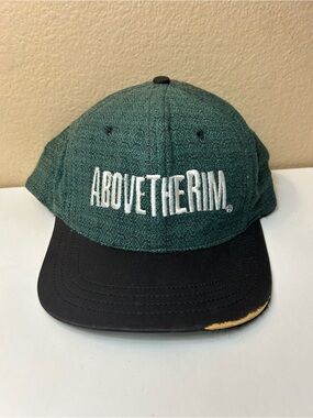 Vintage Thrashed Above The Rim Embroidered Snapback Hat Green 90s Made In USA